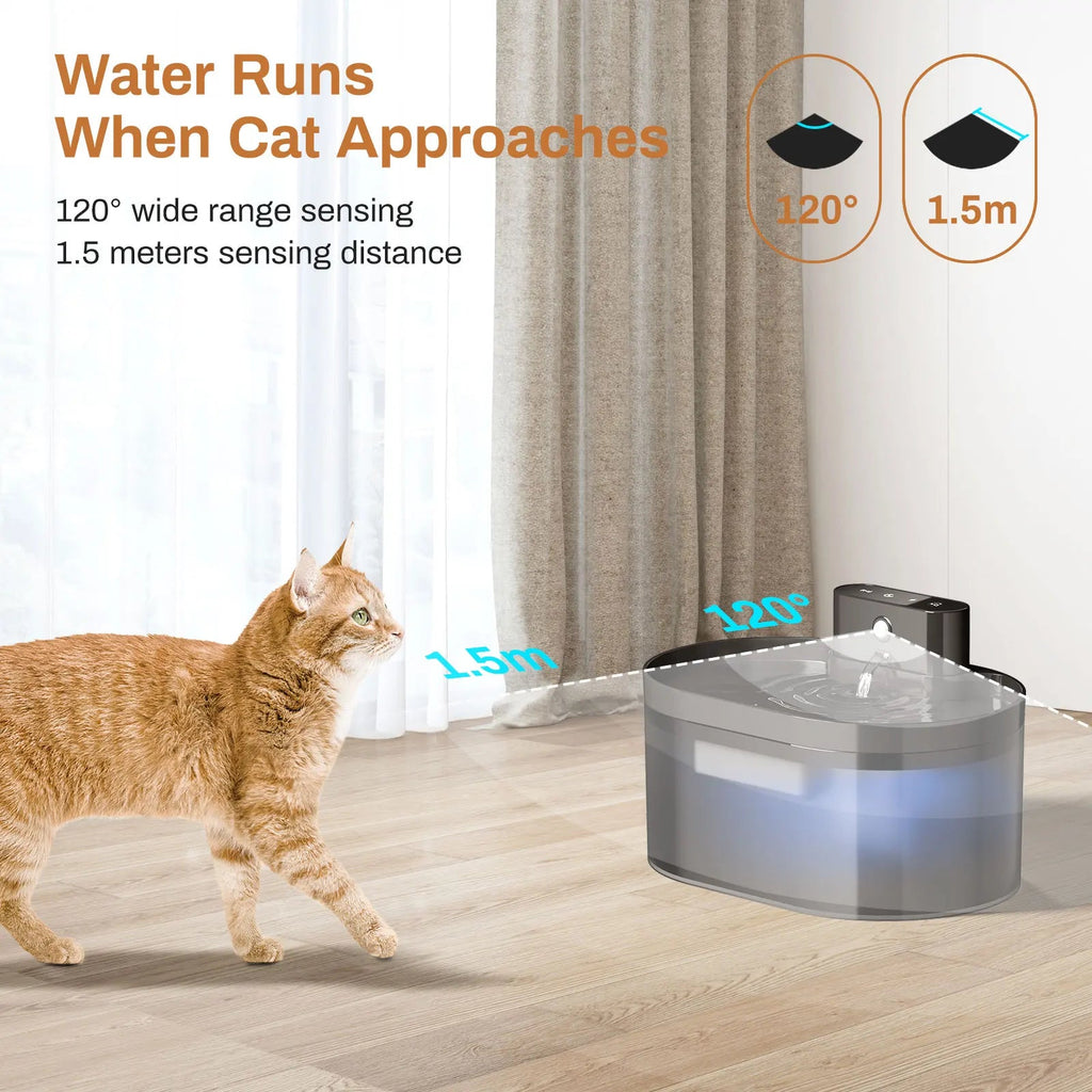 2.2L Runway Charging Induction Automatic Cat and Dog Drinking Fountain – Leiser Haustier - Trinkbrunnen - PetGlow